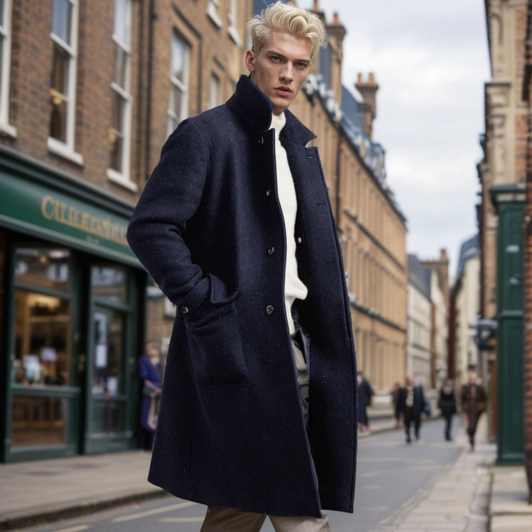 Herren eleganter und hochwertiger Wollmantel EB