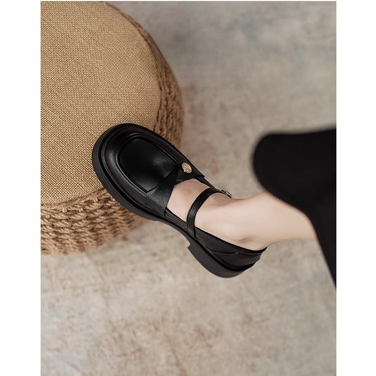 Damen elegante Mary Jane Loafers mit modischem Riemchen und komfortablem Fußbett EB