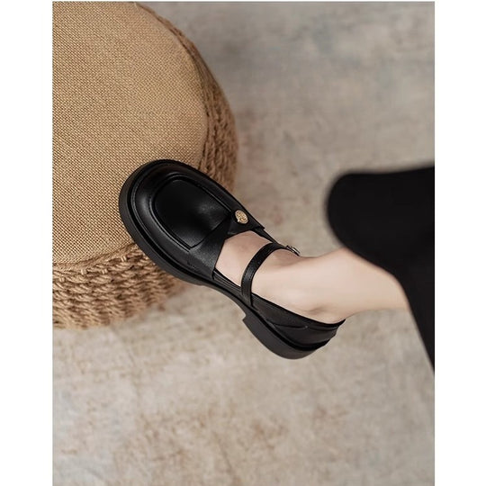 Damen elegante Mary Jane Loafers mit modischem Riemchen und komfortablem Fußbett EB