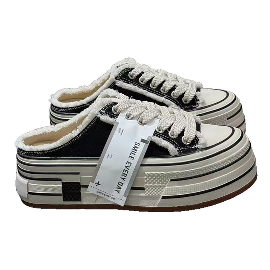 Damen modische Plateausneaker mit Kunstleder-Obermaterial und robustem Design EB