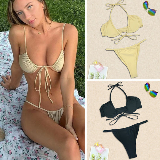 Damen Push-Up Bikini mit verstellbaren Bindebändern EB
