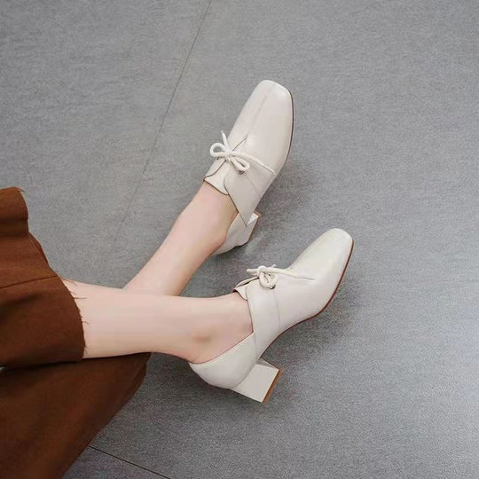 Damen elegante Schnürschuhe mit eckiger Zehenpartie und modischem Absatz EB
