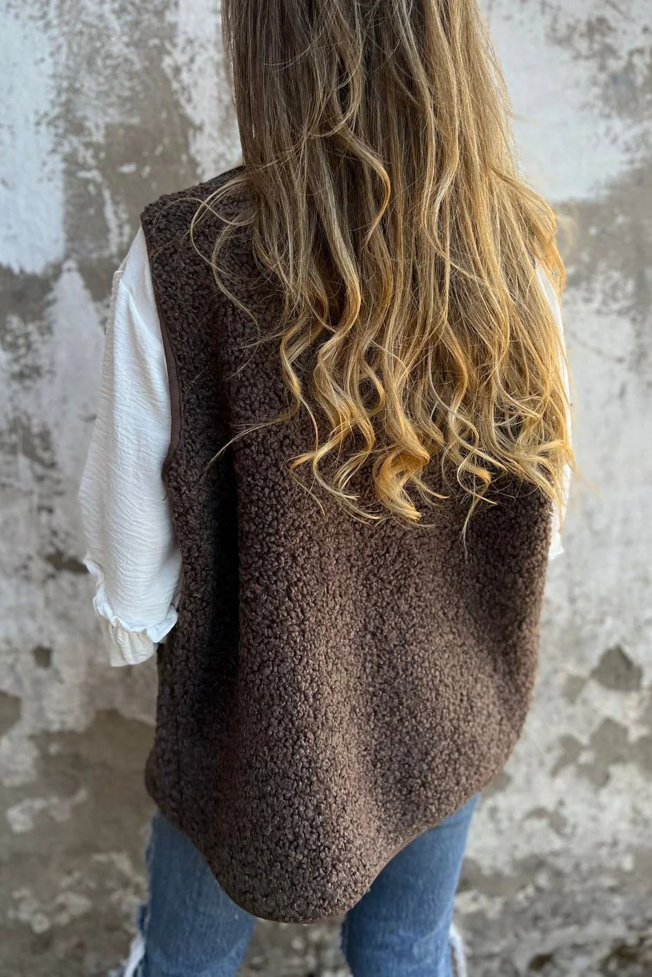 EB | Sherpa Knopf Weste Jacke