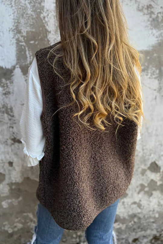 EB | Sherpa Knopf Weste Jacke