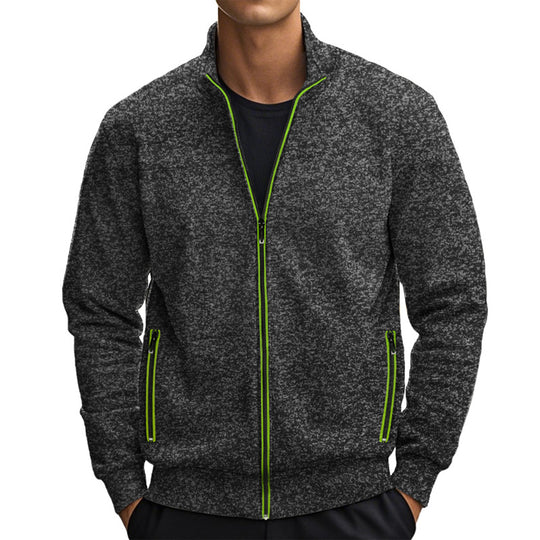 Herren Sweatjacke mit hohem Kragen und praktischen Reißverschlusstaschen EB