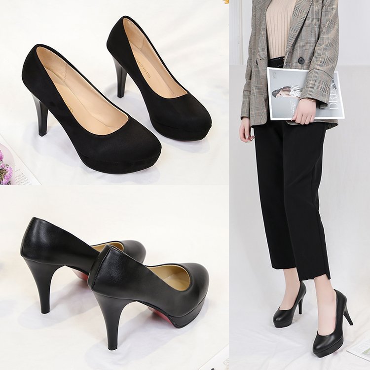 Damen elegante Plateau-Pumps mit komfortablem Sitz und hohem Absatz EB