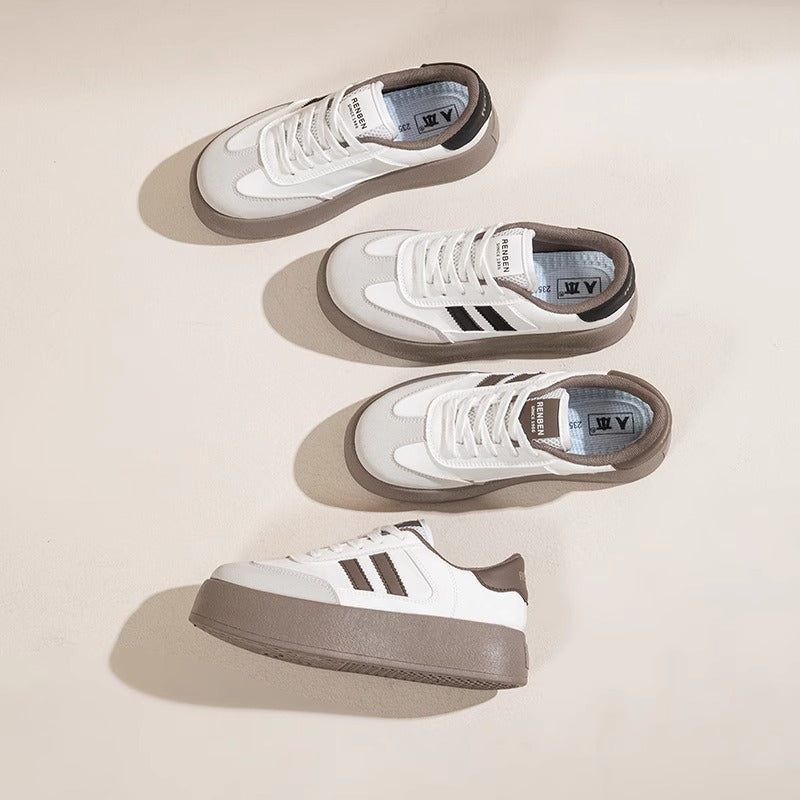 Damen Plattform Sneakers mit sportlichem Design und gepolsterter Innensohle EB