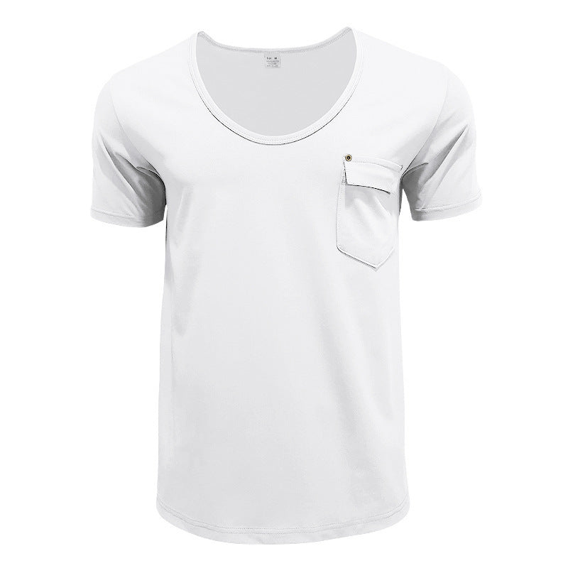 Herren T-Shirt mit praktischer Brusttasche und modernem V-Ausschnitt EB