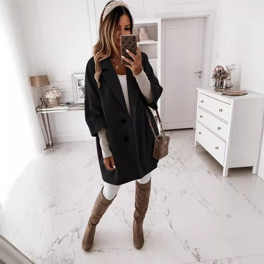 Damen Oversize Wollmantel EB