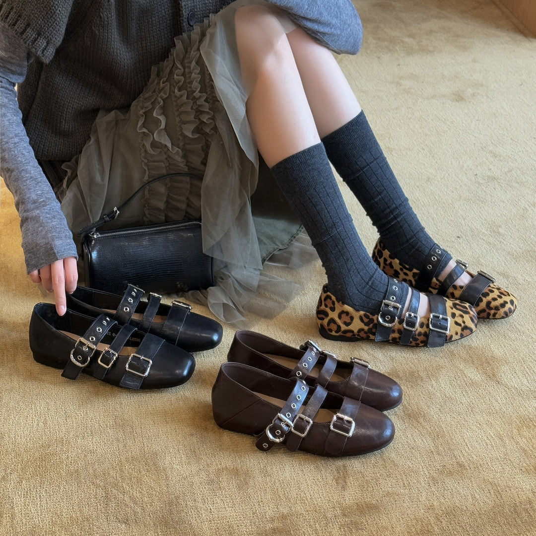 Damen Elegante Mary Jane Schuhe mit modischem Schnallen-Design und komfortabler Sohle EB