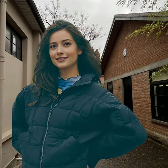 Damen Steppjacke mit hohem Kragen und praktischem Reißverschluss EB