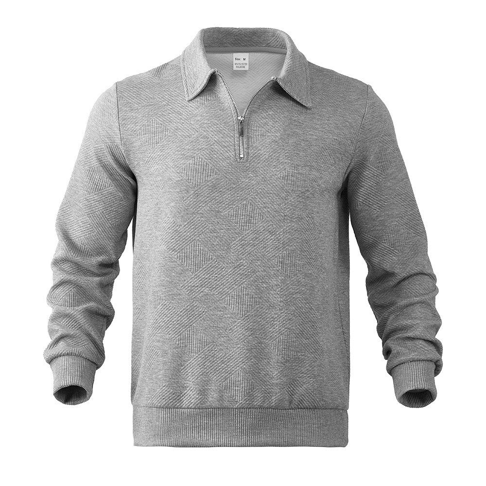 Herren Sweatpullover mit halblangem Reißverschluss und strukturiertem Gewebe EB