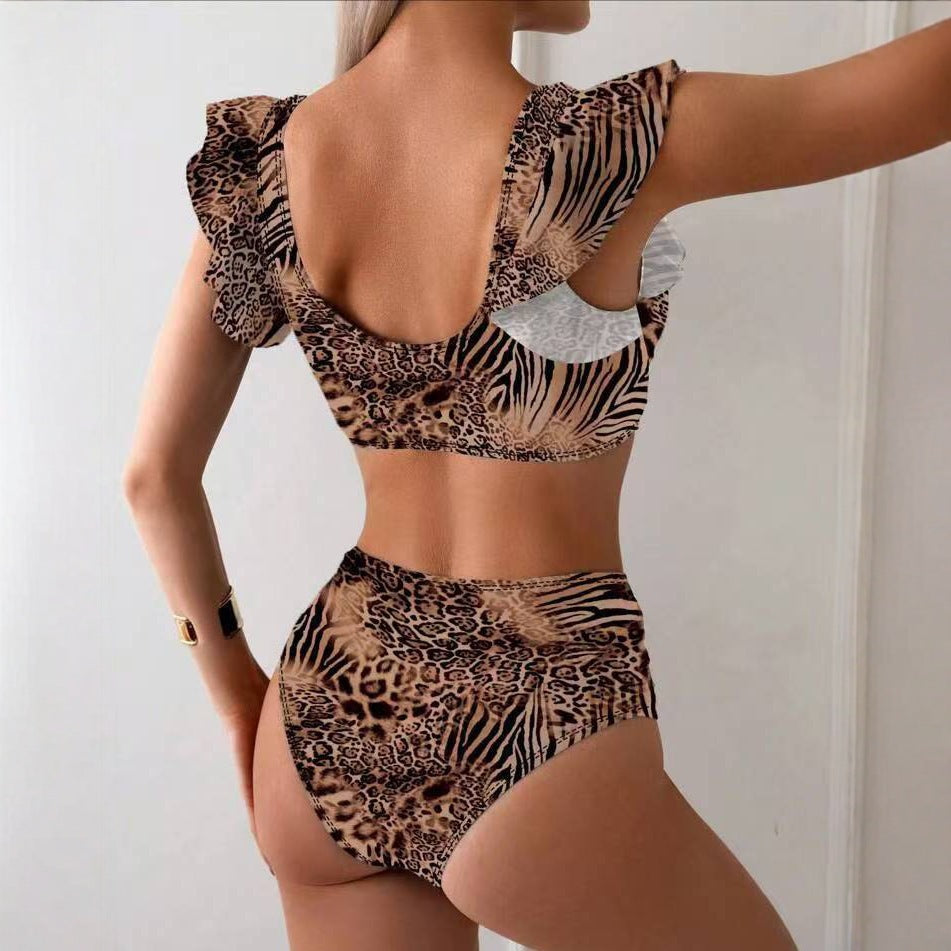 Damen Bikini-Set mit verspielten Rüschen und floralen Mustern EB