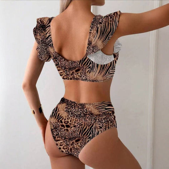 Damen Bikini-Set mit verspielten Rüschen und floralen Mustern EB