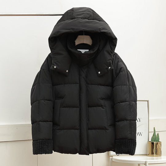 Damen Wattierte Freizeitjacke mit hohem Kragen und modischen Strickdetails EB