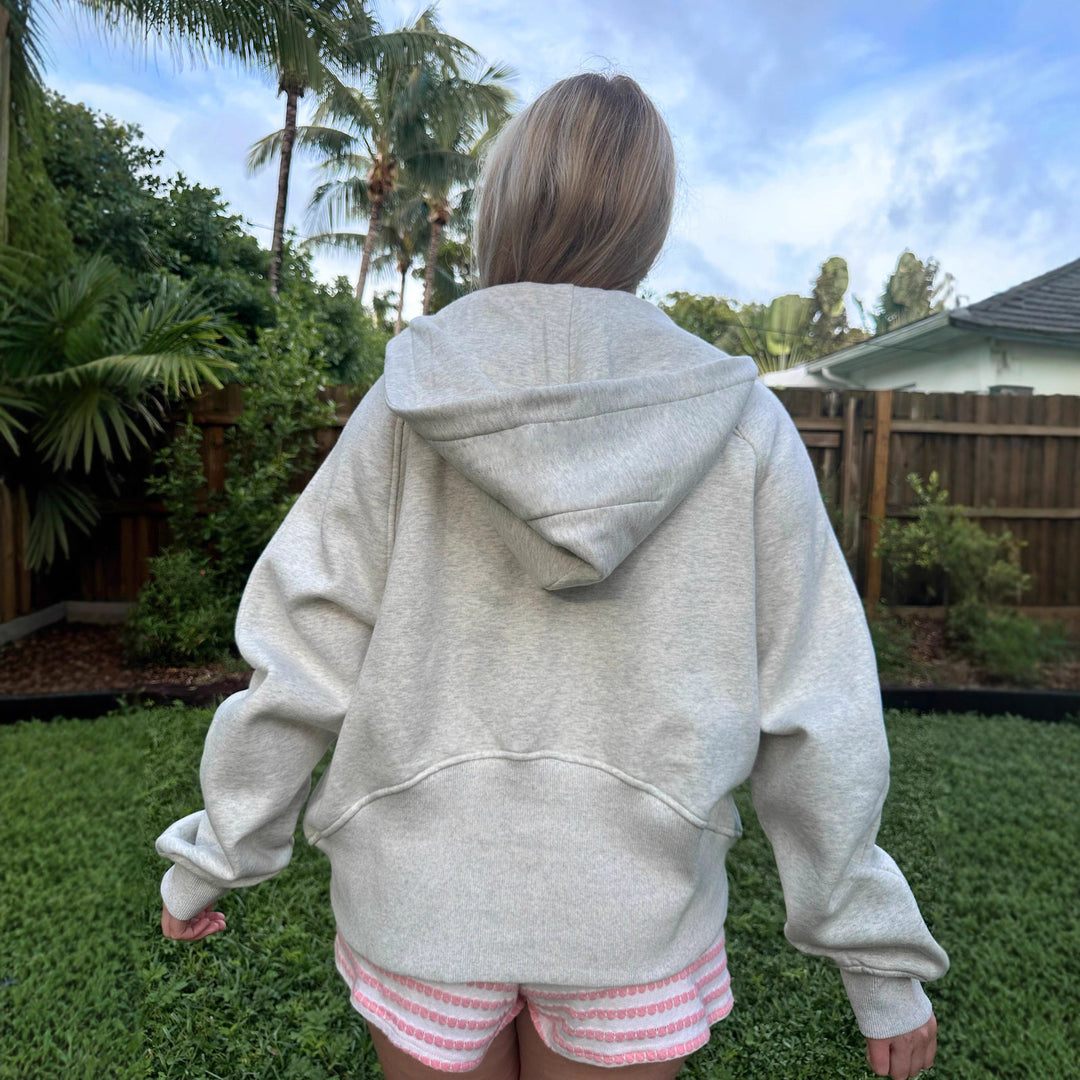 Damen Relaxed Halb-Reißverschluss Hoodie aus Bio-Baumwolle mit Kängurutasche und Raglanärmeln EB