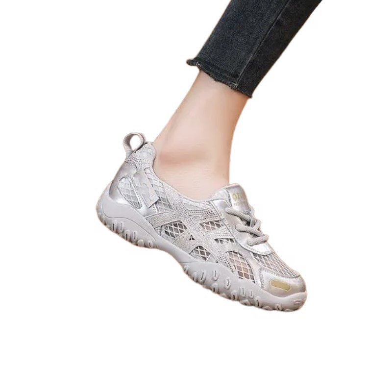 Damen Sportliche Freizeit-Sneaker mit atmungsaktivem Mesh-Obermaterial und rutschfester Sohle EB