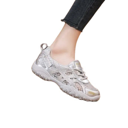 Damen Sportliche Freizeit-Sneaker mit atmungsaktivem Mesh-Obermaterial und rutschfester Sohle EB