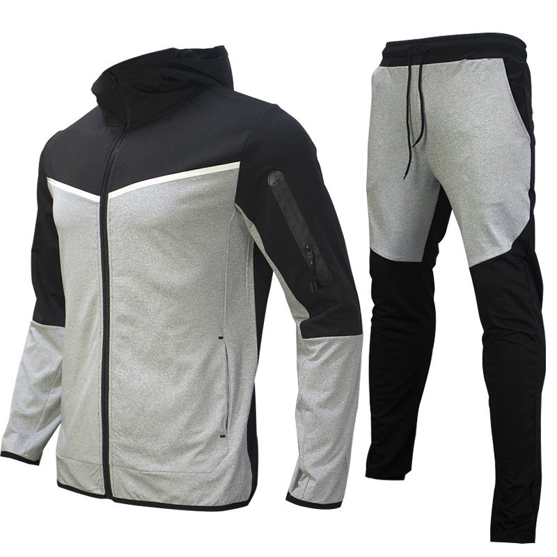 Herren Sportliches Trainingsanzug-Set mit atmungsaktiven Materialien und praktischen Reißverschlusstaschen EB