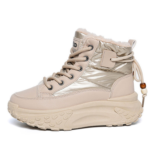 Damen modische hohe Sneakers mit isolierendem Futter und rutschfester Sohle EB
