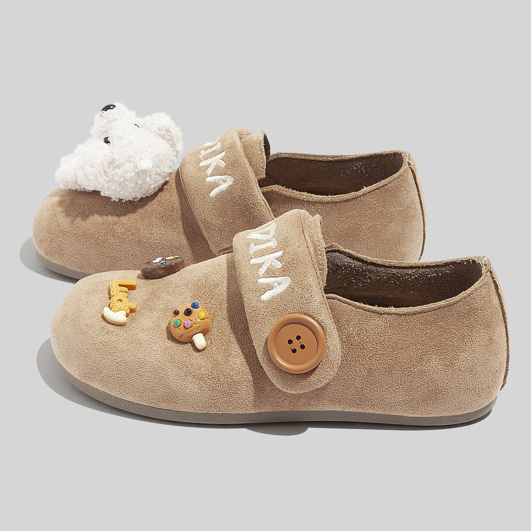 Damen Clogs mit niedlichen Tierapplikationen und Knopfverschluss EB