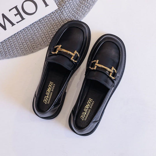 Damen Klassische Loafers mit elegantem dekorativen Schnallenverschluss EB
