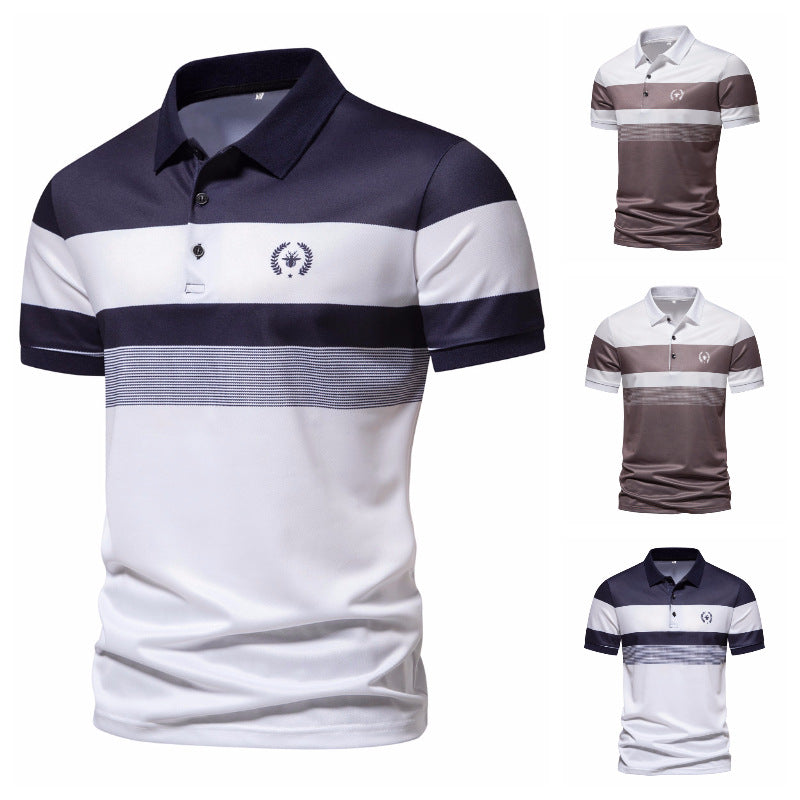 Herren Poloshirt mit modernem Streifenmuster und atmungsaktiven Eigenschaften EB