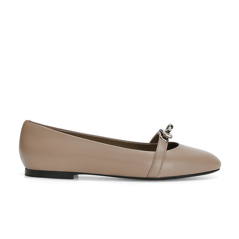 Damen Ballerinas mit elegantem Riemen und schimmerndem Akzent EB