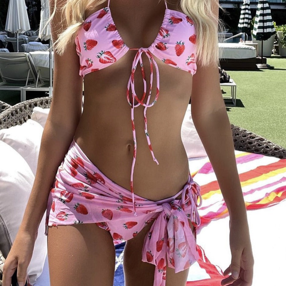 Damen Bikini-Set mit verspieltem Schnitt und fruchtigem Design EB
