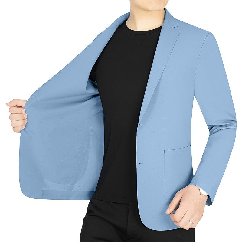 Herren Slim-Fit Jersey-Blazer ohne Innenfutter mit Stretchkomfort für Reise und Business EB