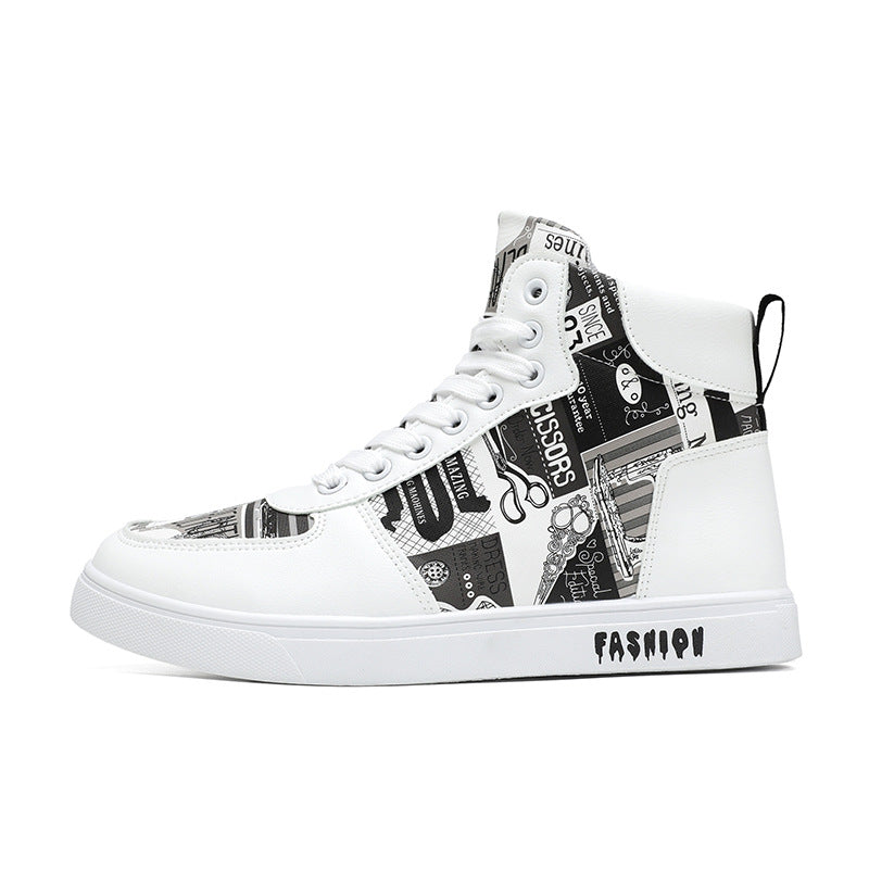 Herren Modische High-Top Sneakers mit einzigartigem Grafikdesign EB