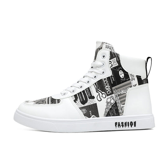 Herren Modische High-Top Sneakers mit einzigartigem Grafikdesign EB