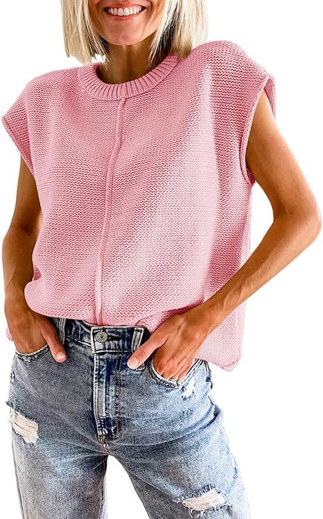 Damen lässiges Strickoberteil mit überschnittenen Schultern und strukturierter Textur EB