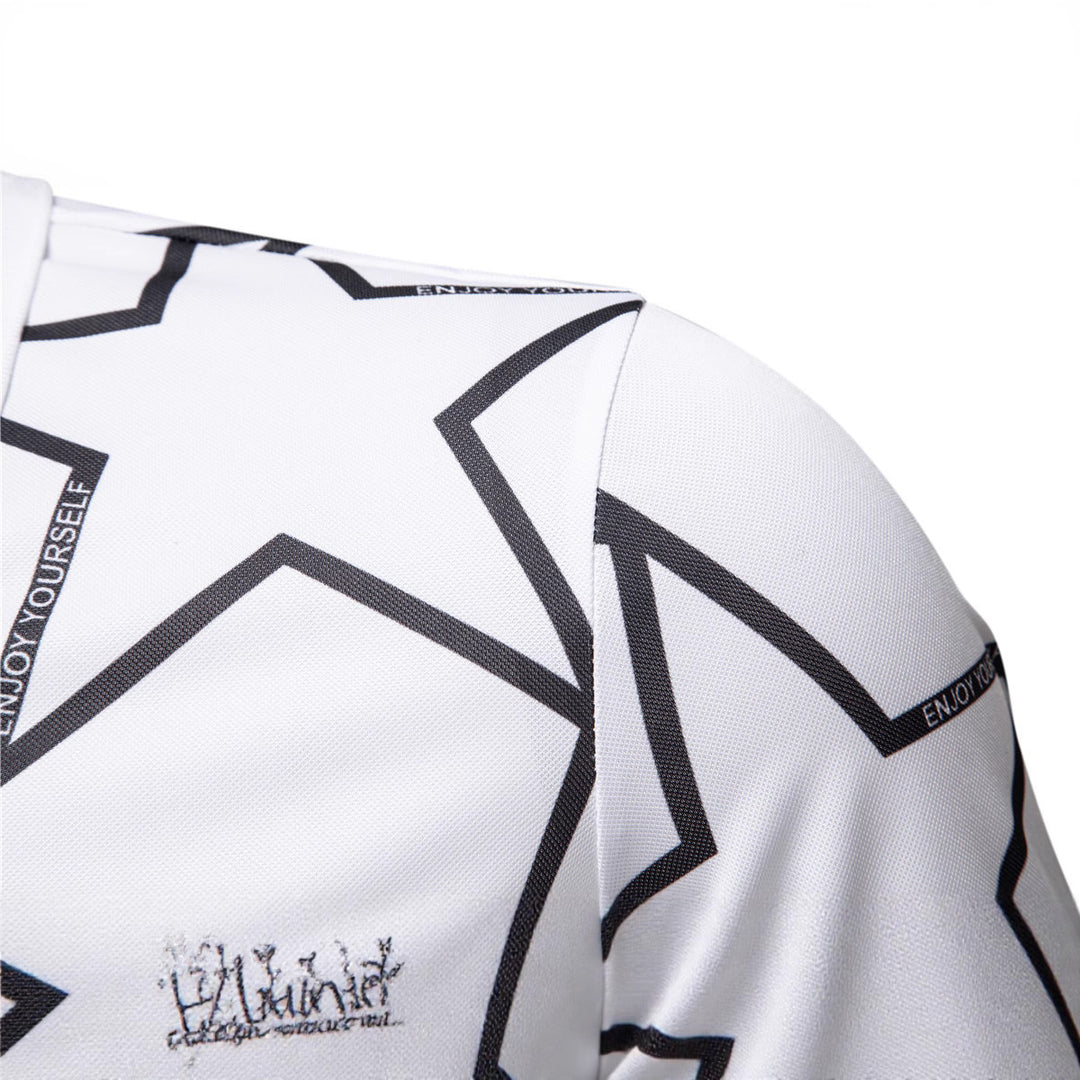 Herren Poloshirt mit modernem Sternen-Design und atmungsaktiven Materialien EB