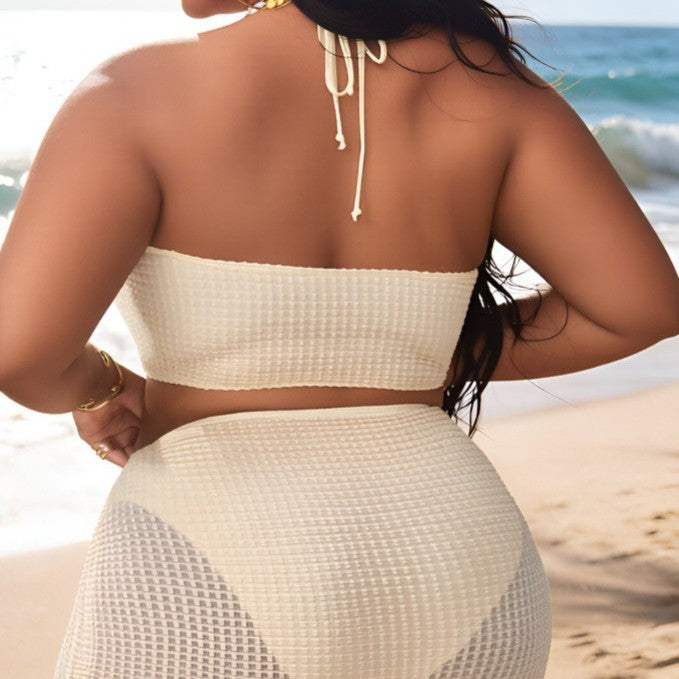 Damen Bandeau-Bikini mit asymmetrischem Rock EB