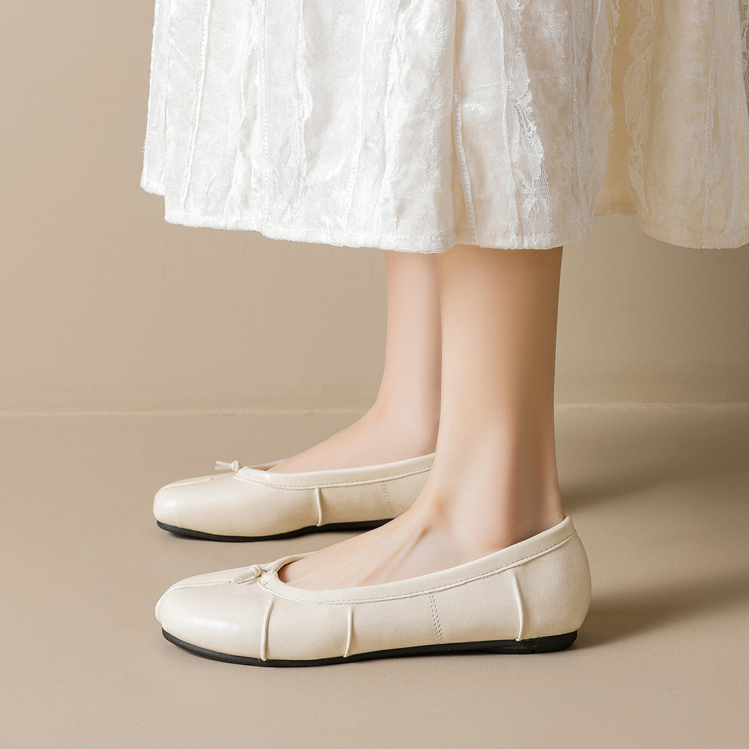 Damen Ballerina mit geschmeidigem Leder und elastischem Komfort EB