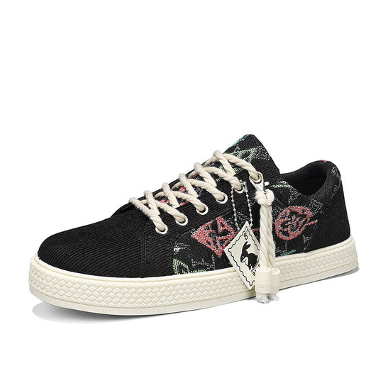 Damen Lässige Canvas-Sneakers mit einzigartigem Druckdesign EB