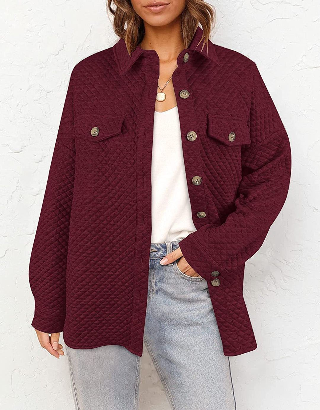 Damen elegante gesteppte Jacke im lässigen Schnitt EB