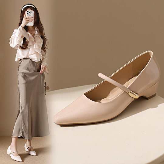 Damen elegante Mary Jane Schuhe mit Absatz EB