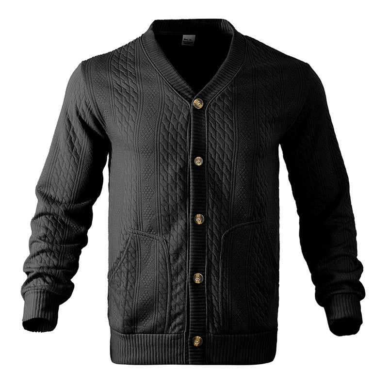 Herren Strickjacke mit V-Ausschnitt und praktischen Taschen EB