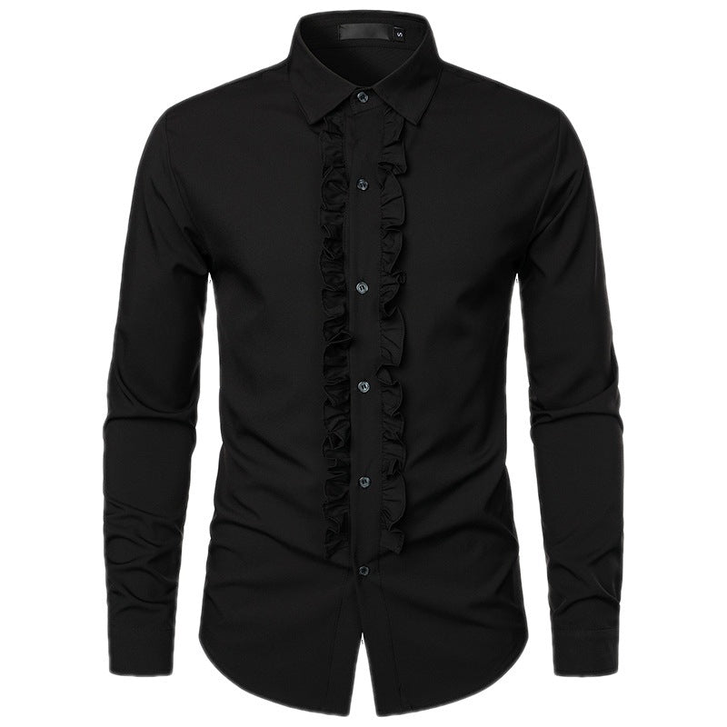 Herren Elegantes Hemd mit Rüschendetails EB