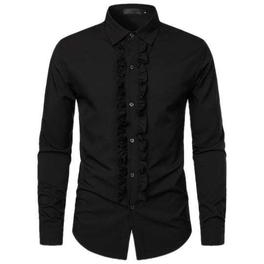 Herren Elegantes Hemd mit Rüschendetails EB
