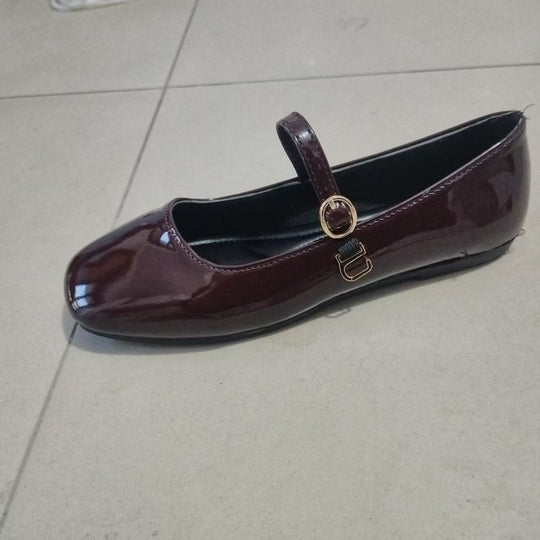 Damen Ballerinas mit elegantem Riemchen und glänzendem Obermaterial EB
