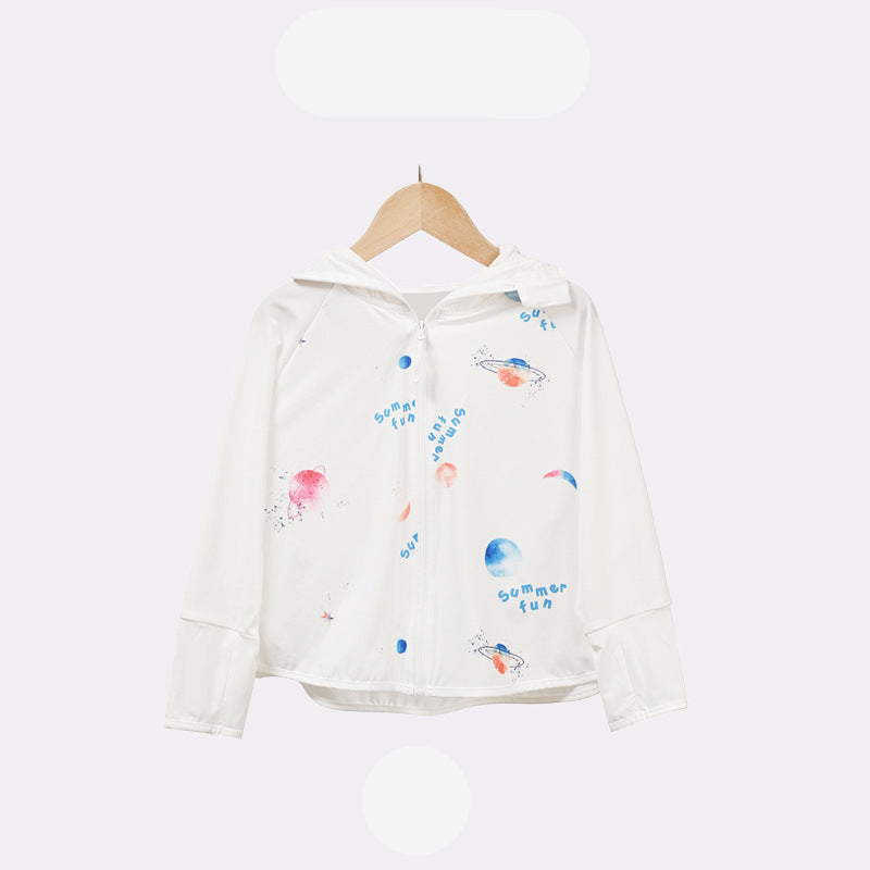 Kinder UV-Schutzjacke mit Kapuze und leichten atmungsaktiven Eigenschaften EB