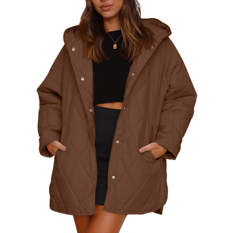 Damen warme Steppjacke mit Kapuze EB
