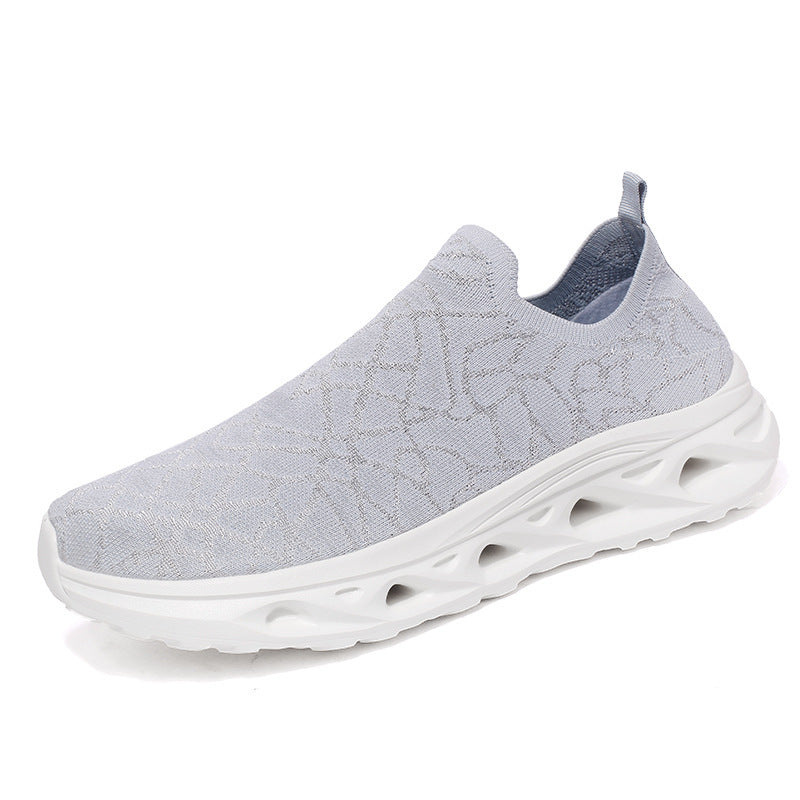 Damen Sportliche Slip-On Sneakers mit atmungsaktiver Oberflächenstruktur und dämpfender Sohle EB