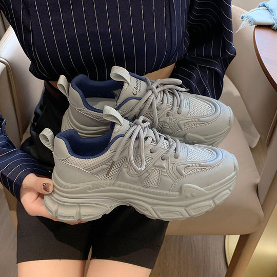 Damen Sportliche Lauf-Sneaker mit atmungsaktiver Mesh-Oberfläche und dämpfender Sohle EB