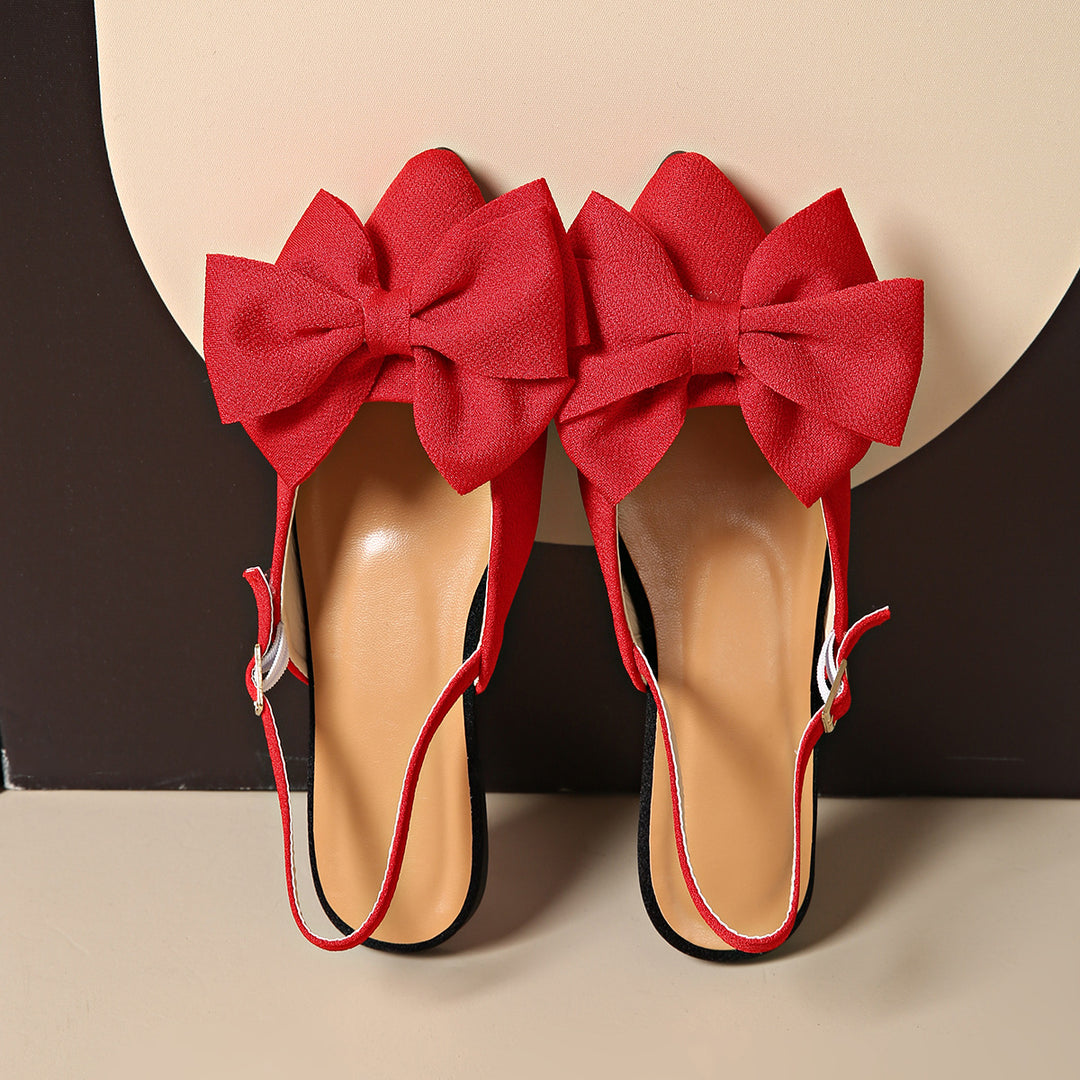 Damen elegante Ballerinas mit dekorativem Schleifen-Design EB