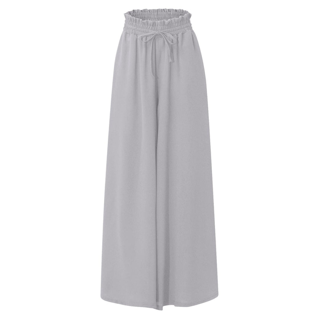 Damen weit geschnittene Leinenhose mit elastischem Bund und praktischen Taschen EB