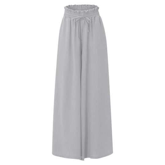 Damen Elegante und luftige weite Hose mit Gummizug und Taschen EB